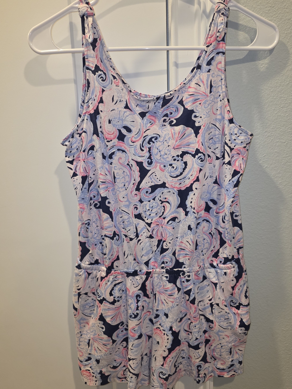 Lilly Pulitzer Girls Romper High Tide Navy Size XL